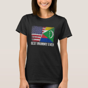 T-shirt Retro Us Comores Drapeau Meilleure maman Jamais Mè