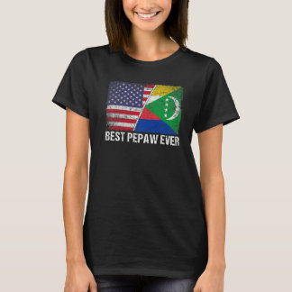 T-shirt Retro Us Comoros Drapeau meilleur Pepaw Ever Da du