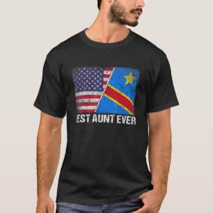 T-shirt Retro Us Congo Drapeau meilleure tante Jour des Mè