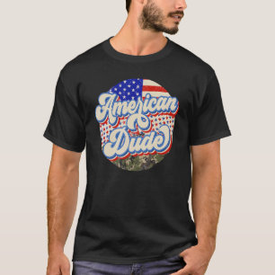 T-shirt Retro Us Drapeau Camo Américain Dude Juillet 4 Fie