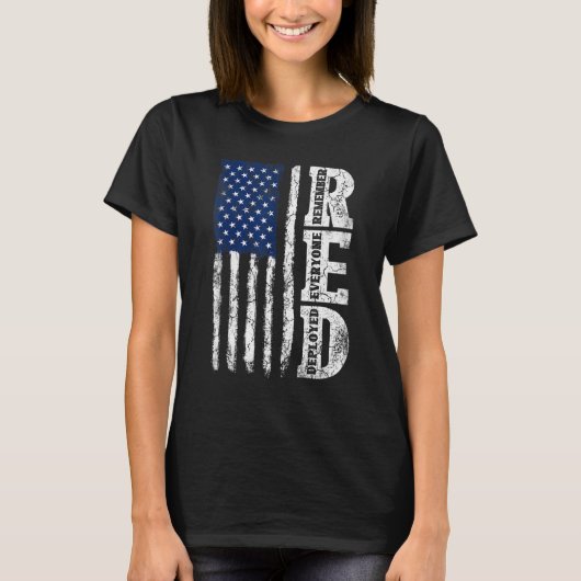 T-shirt Retro US Drapeau Se souvenir de tout vétéran déplo (Devant)