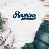 T-shirt Retro USA Amérique dans la marine décorative Scrip