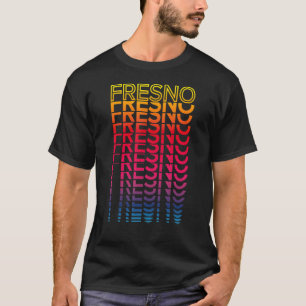 T-shirt Retro Usa Colorful City Nostalgale Fresno