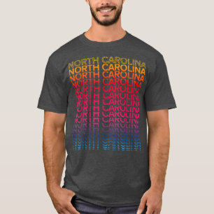 T-shirt Rétro USA État coloréNostalgique Caroline du Nord