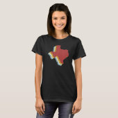 T-shirt Retro USA State  Vintage Map Texas (Devant entier)