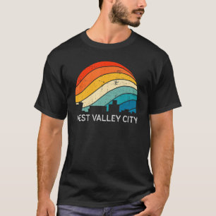 T-shirt Rétro Utah West Valley City Skyline Vintage Urbain