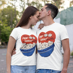 T-shirt Retro Valentines Day, Popcorn Pop a Corny Question