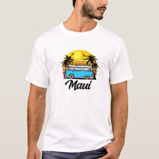 T-shirt Retro Van Life Maui Hawaii Vintage Sunset Les anné