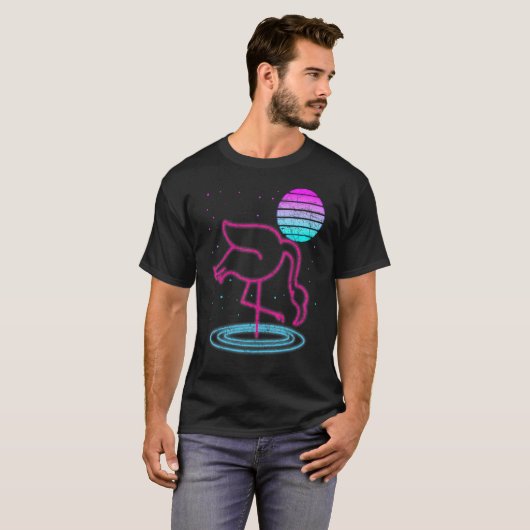 T-shirt Rétro Vaporwave 90s Exotic Bird Lover Synthwave Fl (Devant entier)
