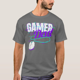 T-shirt Retro Vaporwave Joueur Papa Gamer famille amis