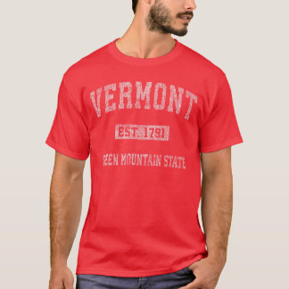 T-shirt Rétro Vermont Vintage Athletic Sports Designee vin