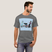 T-shirt Retro Vespa Style 70s Disco Man Illustration vinta (Devant entier)
