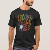T-shirt Retro VIBES DE SECONDE GRADE Enseignant Paix Amour (Devant)