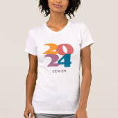 T-shirt Retro Vibes Graduation 2024 Senior Personnalisé (Devant)
