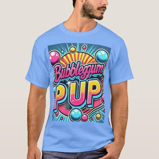 T-shirt Retro Vibrant "Bubblegum Pop" Art - Amusant (Devant)