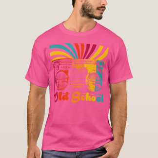 T-shirt Rétro Vieux Cool de l'école Portable Boombox Casse