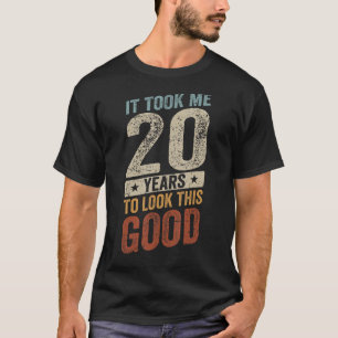 T-shirt Retro Vintage 20ème Anniversaire Distressé Pour 20