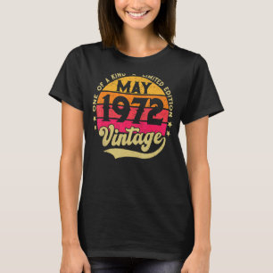 T-shirt Retro Vintage 50e anniversaire Né en mai 1972