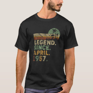 T-shirt Retro Vintage 65 ans Avril Né Légende depuis 1955