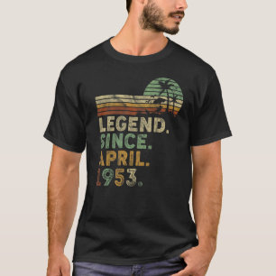 T-shirt Retro Vintage 69 ans Avril Né Légende depuis 1955