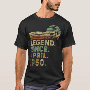 T-shirt Retro Vintage 72 ans Avril Né Légende depuis 1955