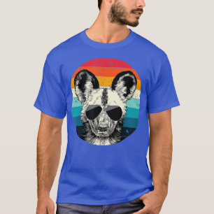 T-shirt Retro Vintage Africain sauvage de chien Lunettes d