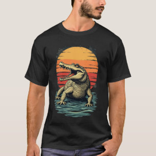 T-shirt Rétro Vintage Alligator Drôle Crocodile Zoo