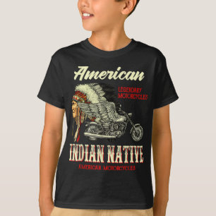 T-shirt Retro Vintage Américain Motorcycle Indien pour le
