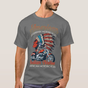 T-shirt Retro Vintage Américain Motorcycle Indien Pour Vie