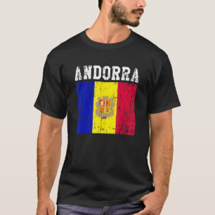 T-shirt Retro Vintage Andorre Drapeau Routes andorranes