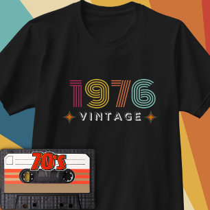 T-shirt Rétro Vintage Année 1976, Coloré, Minimaliste 