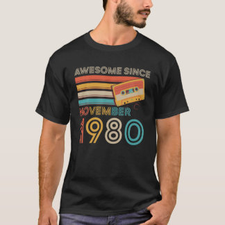 T-shirt Retro Vintage Awesome depuis Novembre 1980 41St Bi