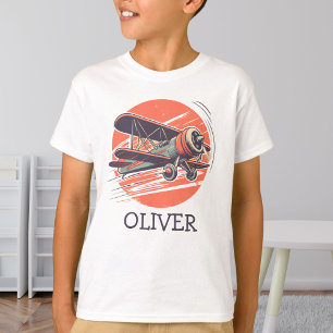 T-shirt Retro Vintage Biplane Personnalisé