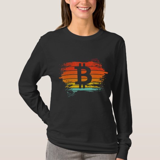 T-shirt Rétro Vintage Bitcoin Crypto Devise CryptoCurren (Devant)