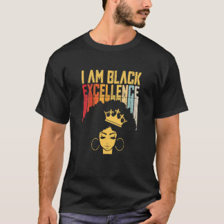 T-shirt Retro Vintage Black Excellence African Pride Histo