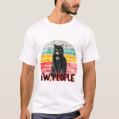 T-shirt Retro Vintage Chat Noir Ew (Devant)