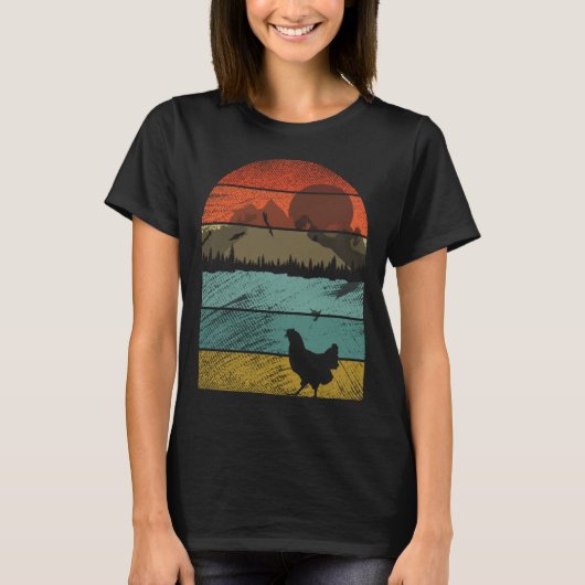 T-shirt Retro vintage Chicken Animal 1 (Devant)