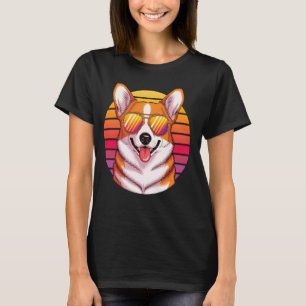 T-shirt Rétro Vintage Cool Pembroke Welsh Corgi Portant de