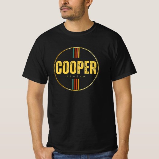 T-shirt Retro vintage Cooper Landplace Alaska State (Devant)