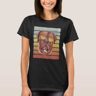 T-shirt Rétro Vintage Coucher de soleil Mastiff français M