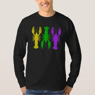 T-shirt Retro Vintage Crawfish Funny Mardi Gras Carnival F