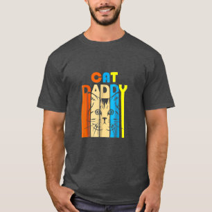 T-shirt Retro Vintage Daddy CAT Fête des pères cadeau