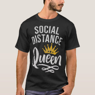 T-shirt Retro Vintage Distance sociale Queen Restez à la m