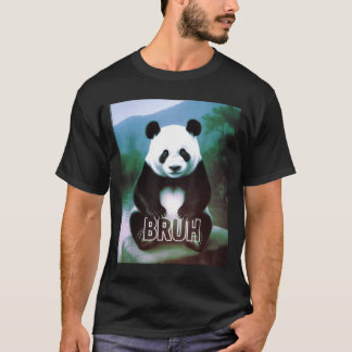 T-shirt Rétro Vintage Drôle Bruh Panda Argot Meme Animal L
