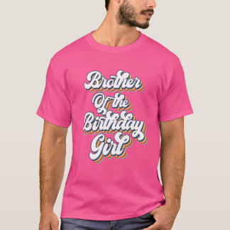 T-shirt Retro Vintage Frère de la fille d'anniversaire Mat