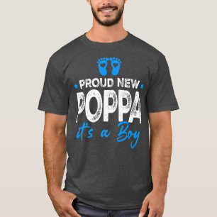T-shirt Retro Vintage Genre Révèle Fier Nouveau Poppa C'es