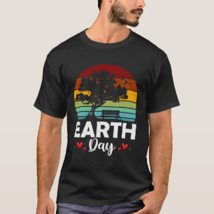 T-shirt Retro Vintage Happy Jour des terres Sauvez notre p