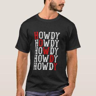 T-shirt Retro Vintage Howdy Cowgirl Rodeo Western Pays