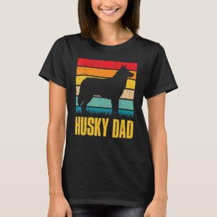 T-shirt Retro Vintage Husky Papa Chien Propriétaires Papa