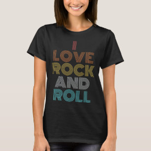 T-shirt Retro Vintage I Love Rock and Roll